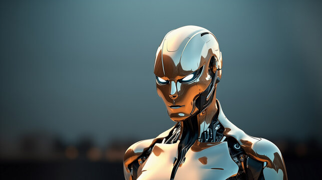  soldier robot cyborg future humanoid 3d wallpaper space