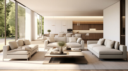 Fototapeta na wymiar modern living room luxury resort interior