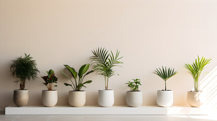 Decorative Indoor Plants, 3d Rendered, Office Room Background ,
Home garden,empty wall , sunlight ,plant in a vase, ceramic pots,green,white, plant in a flowerpot - obrazy, fototapety, plakaty