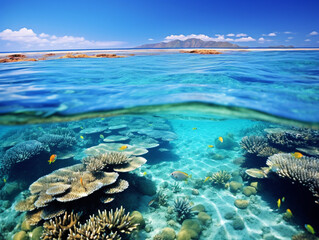 A vibrant underwater ecosystem featuring Australia's Great Barrier Reef, the largest reef system in the world.