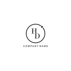 Initial HD letter management label trendy elegant monogram company