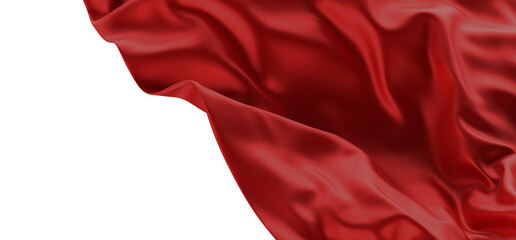 Smooth and shiny red cloth 3D