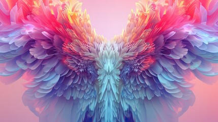 Gradient colorful angel wings.
