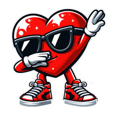 Dabbing Heart Valentines Day Boys Girls Kids Dab Love Heart PNG