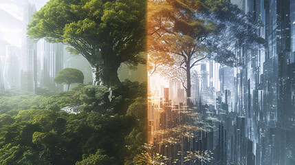 The Dynamic Dichotomy of an Ancient Forest and a Futuristic City Park.