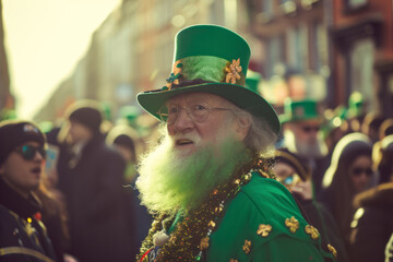 Fototapeta premium St. Patrick's day parade in Dublin, Ireland.