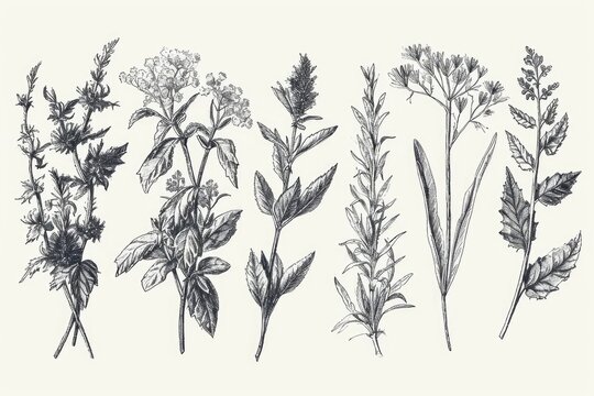 Collection of medicinal herbs, herbal herbarium