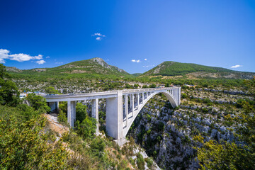 Pont de l'Artuby bridge, Canyon of Verdon River (Verdon Gorge) in Provence, France
