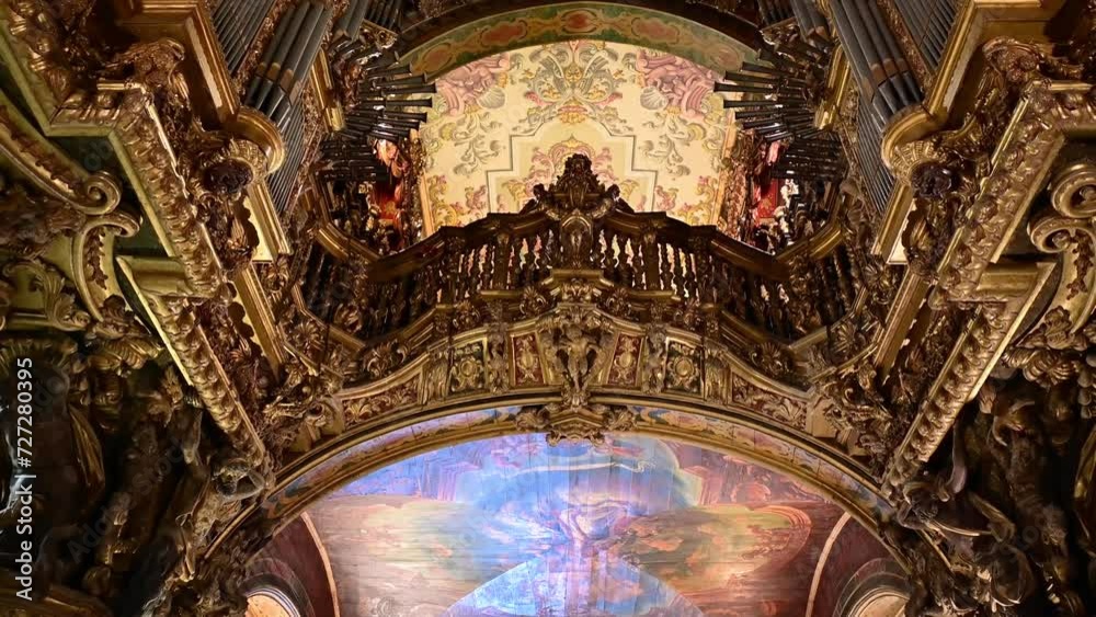 Canvas Prints View of the ornate organ in the cathedral of Braga, Portugal