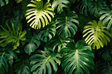 Stunning photo of lush tropical plants with fresh green leaves.