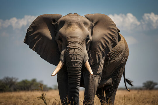 Concept photo of close-up an elephant