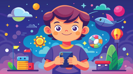 Young Boy Holding a Phone