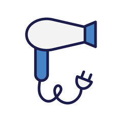 hair dryer icon with white background vector stock illustration