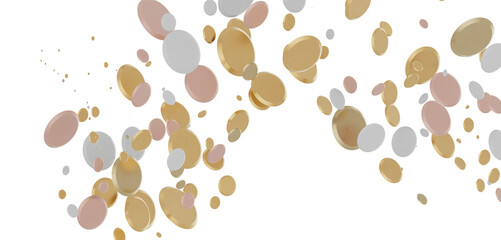 Sparkling Jubilation: Breathtaking 3D Illustration of Sparkling gold Confetti Celebration