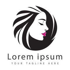 Women Face Beauty and Spa Logo Design Feminine Logotype