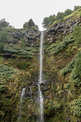 The waterfall Salto da Inglesa in Sao Miguel island, in the Azores archipelago