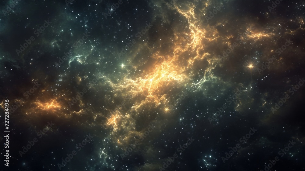 Aufkleber Realistic depiction of the Coma Star Cluster focusing on its sprawling arrangement of stars and open structure Generative AI