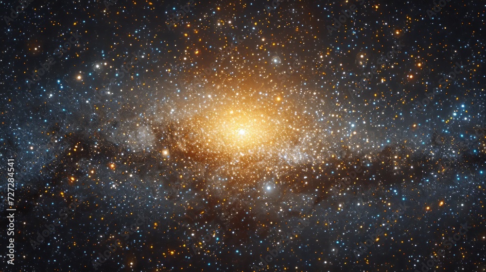 Poster realistic photo concept of the omega centauri globular cluster, showcasing its densely packed stars 
