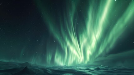 Fototapeta premium Beautiful night sky with colourful northern lights. Polar aurora, natural effect