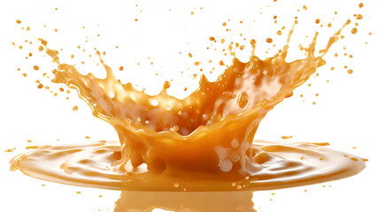 Splash of caramel isolated on white background