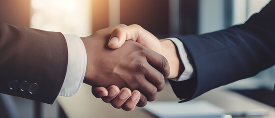 men shaking hands at work after closing a deal