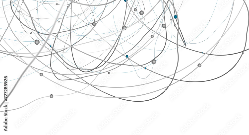 Poster The structure of the network connection of points and lines. Data technology.