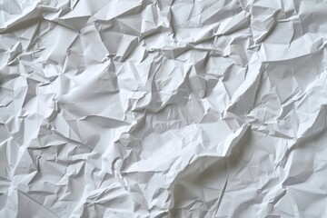 Recycled crumpled white paper texture for design with copy space.