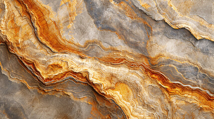 Intricate marble stone texture with natural golden veins and layered patterns, ideal for luxurious backgrounds.