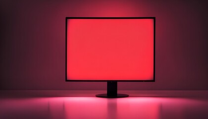 blank tv screen with a red glow
