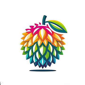 abstract logo design durian fruits full colof