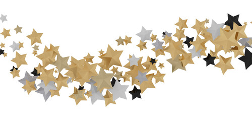 stars gold modern frame in 3d