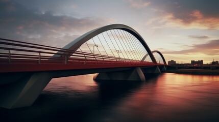 The Futuristic Bridge Spanning a Body of Water
