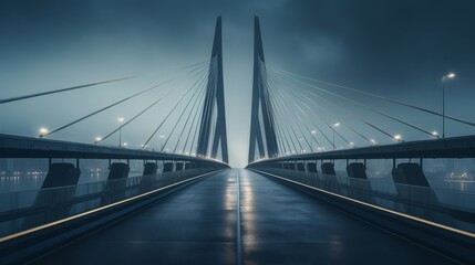 The Futuristic Bridge Spanning a Body of Water
