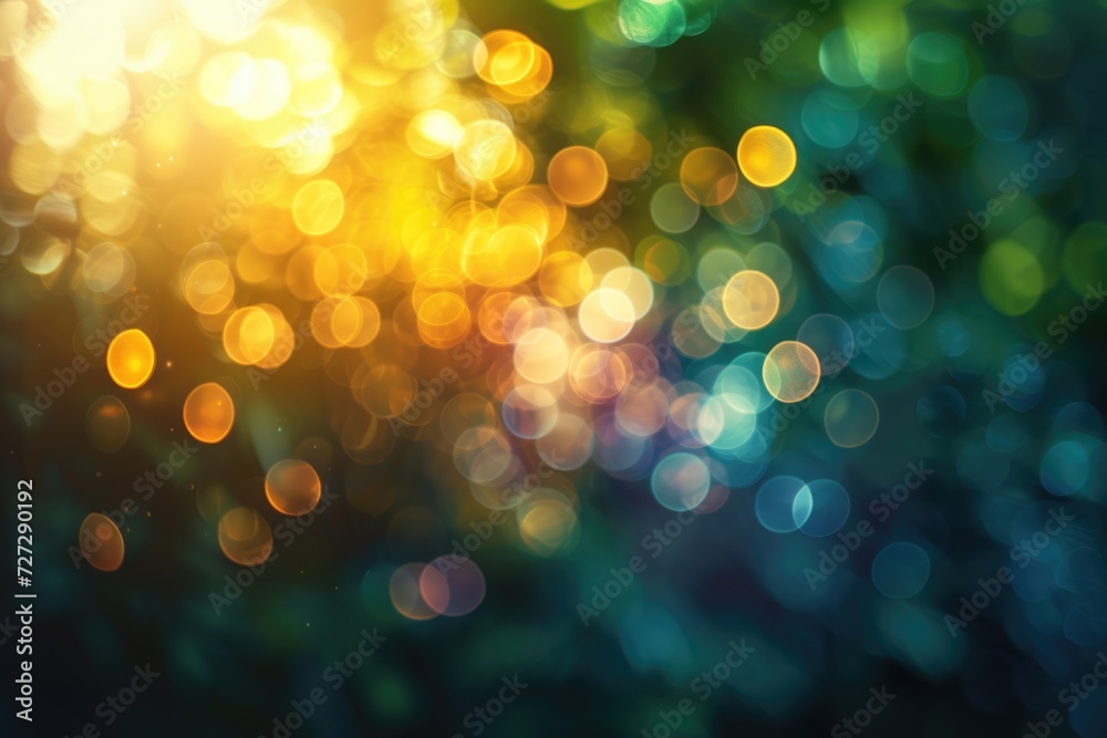 Wall mural blurred refraction light with bokeh overlay effect.