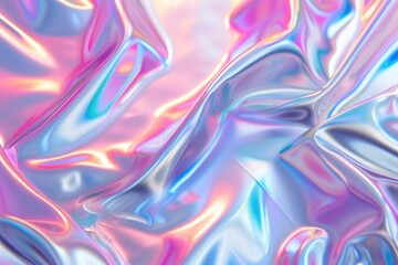 Fototapeta premium Blurry abstract pastel iridescent holographic foil background