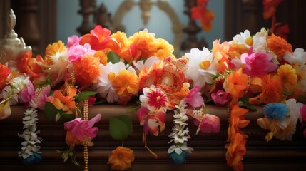A Bunch of Flowers on a Table
