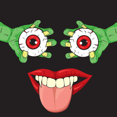 scary face vector art illustration design
