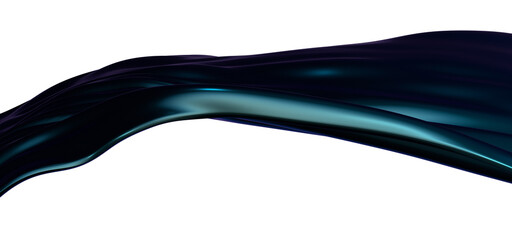 Blue waves background, liquid metallic wavy 3D illustration