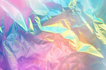 Fototapeta na wymiar Trendy holographic foil with soft pastel colors.