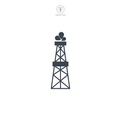 Oil rig Icon symbol vector illustration isolated on white background