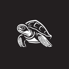 Fototapeta premium Tortoise in cartoon, doodle style . Image for t shirt. Isolated 2d vector illustration in logo, icon, sketch style, Eps 10, black and white. AI Generative