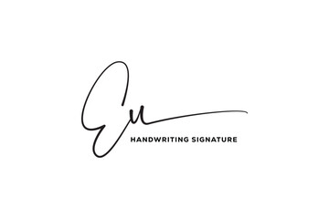 EU initials Handwriting signature logo. EU Hand drawn Calligraphy lettering Vector. EU letter real estate, beauty, photography letter logo design.