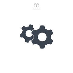 Obraz premium Gear Icon symbol vector illustration isolated on white background