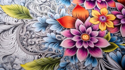 Fototapeta premium A Black and White Drawing of a Flower