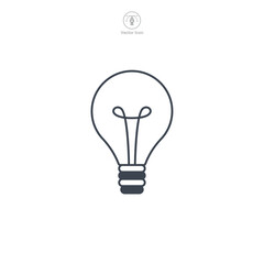 Light Bulb Icon symbol vector illustration isolated on white background