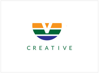 creative V  latter logo .company logo.