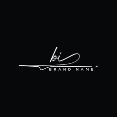 BI letter beauty handwriting vector logo. 
