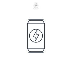 Energy Drink Can Icon symbol vector illustration isolated on white background