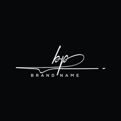 BP letter beauty handwriting vector logo. 