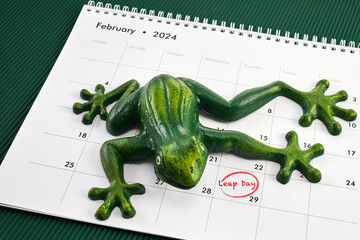 Happy Leap Day on 29 February with Jumping Frog